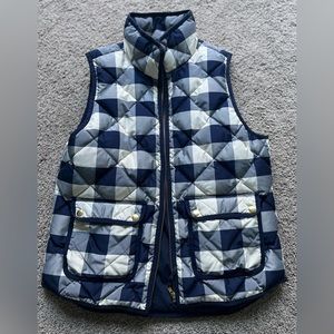 J. Crew Blue and Gray Checkered Vest